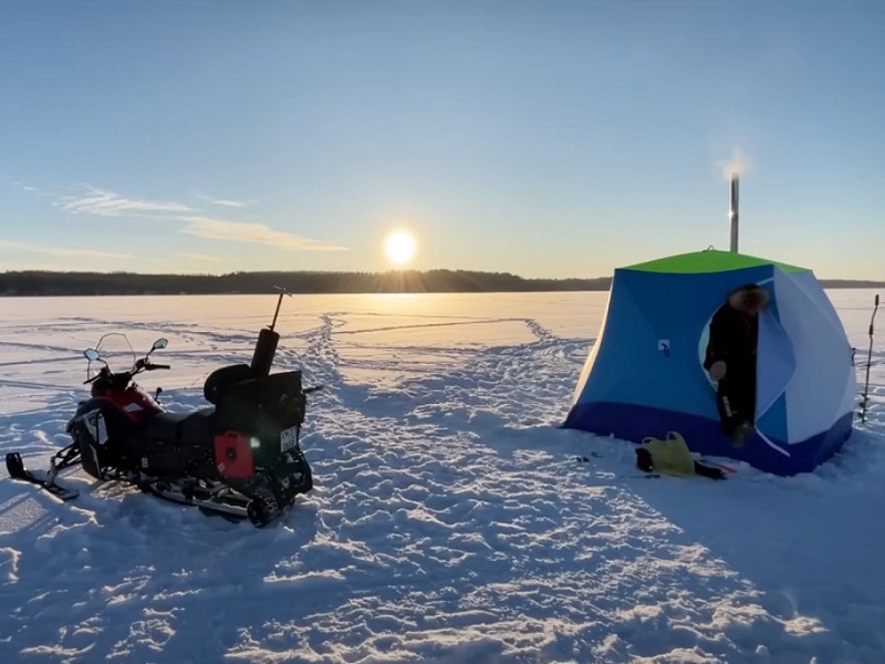 Рыбалка на живца с ночёвкой снегоход капитан